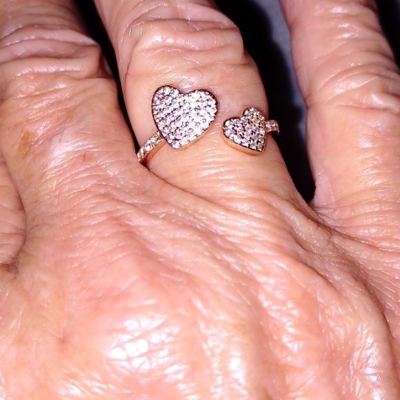 Heart Adjustable Gold Plated  Ring - Picture 1 of 5